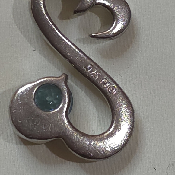 ZALES JANE SEYMOUR BLUE TOPAZ STERLING SILVER 925 PENDANT WITH 925 18 IN CHAIN - Picture 4 of 7